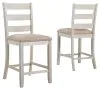 Ashley Furniture D394-124 Skempton - Upholstered Barstool (Set of 2) - White