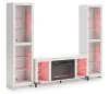 Ashley Furniture W2722W1 Brollevi - 3-Piece Entertainment Center With Fireplace - White