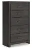 Ashley Furniture PCB2108-46 Hollivern - Five Drawer Chest - Dark Gray