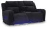 Ashley Furniture PC6420218 Forest Lake - Power Reclining Loveseat With Console / Adj Headrest - Black