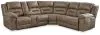 Ashley Furniture 83106S1C Ravenel - 3-Piece Power Reclining Sectional With Laf Power Reclining Loveseat With Console - Faux Leather - Fossil