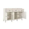 Samuel Lawrence Furniture S916-146 Madison - 3-Drawer Server with Cabinets in a Grey-White Wash Finish - Natural