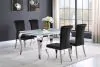 CoasterElevations 115091-S5 Carone - 5 Piece Rectangular Glass Dining Set - White / Black
