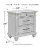 Benchcraft® B777/31/36/46/58/56S/97/93(2) Benchcraft® B777/31/36/46/58/56S/97/93(2) Kanwyn - 8 Pc. - Dresser, Mirror, Chest, King Panel Bed with Storage Bench, 2 Nightstands - Whitewash