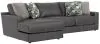 Jackson 5045/73/75-28 Jackson 5045/73/75-28 Minori - Italian Leather 2 Piece Sofa / Chaise With LSF Chaise - Steel