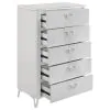 Coaster Fine Furniture 215795 Cassia - 5-Drawer Bedroom Chest Of Drawers - White High Gloss
