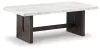 Ashley Furniture T779-1 Burkhaus - Rectangular Cocktail Table - White / Dark Brown