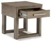 Ashley Furniture T854-3 Loyaska - Rectangular End Table - Grayish Brown