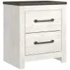 Ashley Furniture B1190/31/36/55/86/92(2) Ashley Furniture B1190/31/36/55/86/92(2) Gerridan - 6 Pc. - Dresser, Mirror, Full Panel Bed, 2 Nightstands - White / Gray