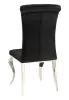 CoasterElevations 115561-S5 Quinn - 5 Piece Round Glass Top Mirrored Dining Set - Black