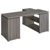 CoasterEveryday 800518 Yvette - 3-Drawer L-Shape Computer Desk - Weathered Gray