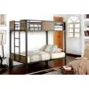 Furniture of America CM-BK029TT Clapton - Twin Over Twin Bunk Bed - Black