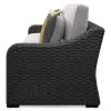 Ashley Furniture P792-854 Beachcroft - 2-Piece Outdoor Loveseat with Cushion - Black / Light Gray