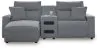 Ashley Furniture 65906S18 Ashley Furniture 65906S18 Modmax II - 3-Piece Power Reclining Sectional With LAF Press Back Power Chaise And Audio Console - Salt And Pepper