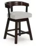 Ashley Furniture D596-224 Haddigan - Upholstered Swivel Barstool (Set of 2) - Dark Brown