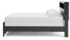 Ashley Furniture PCB1118B19 Ashley Furniture PCB1118B19 Broachmyn - King Lighted Bookcase Panel Bed - Black / Gray