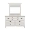Liberty Furniture 417-BR-DM Allyson Park - Dresser & Mirror (8 Drawer Dresser) - Wirebrushed White / Charcoal