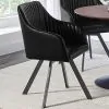 CoasterElevations 193372BLK Arika - Leatherette Upholstered Swivel Dining Arm Chair - Black