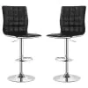 CoasterEveryday 122087 Ashbury - Upholstered Adjustable Bar Stool (Set of 2) - Black