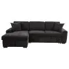 Coaster Fine Furniture 500349 Pastrana - Upholstered Sleeper Sectional Sofa LAF Chaise - Charcoal Gray