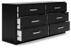 Ashley Furniture EB3392-231 Finch - Six Drawer Dresser - 29'' Height - Black