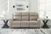 Ashley Furniture 6330789 Lavenhorne - Rec Sofa W/Drop Down Table - Pebble