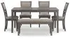 Ashley Furniture D425-325 Wrenning - Dining Room Table Set (Set of 6) - Gray