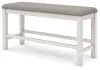Ashley Furniture D642-09 Robbinsdale - Dbl Counter Height Upholstered Dining Bench - Antique White