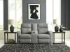 Ashley Furniture PC4220494 Gauntlet - Double Recline Loveseat With Console - Sterling