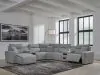 Ashley Furniture 65906S20 Ashley Furniture 65906S20 Modmax II - 7-Piece Power Reclining Sectional With LAF Press Back Power Chaise And Audio Consoles - Salt And Pepper