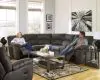Ashley Furniture 27801/48/49/25 Tambo - 3 Pc. - Right Arm Facing Loveseat with Console 2 Pc Sectional, Rocker Recliner - Pewter