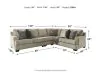 Ashley Furniture 56103/55/46/49/11 Ashley Furniture 56103/55/46/49/11 Bovarian - 4 Pc. - Left Arm Facing Loveseat 3 Pc Sectional, Ottoman - Stone