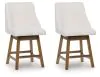 Ashley Furniture D974-324 Cabalynn - Upholstered Swivel Barstool (Set of 2) - Oatmeal / Light Brown