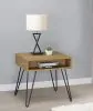 CoasterEssence 723367 Fanning - Engineered Wood Side End Table - Golden Oak