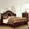 Furniture of America CM7588EK-BED Flandreau - Eastern King Bed - Brown Cherry / Espresso