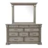 Pulaski Furniture P091-BR-K7 Pulaski Furniture P091-BR-K7 Madison Ridge - 10 Drawer Dresser And Framed Mirror - Light Oak