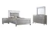 New Classic 02-9698S-34N New Classic 02-9698S-34N Valentino - Queen 4 Piece Bedroom Set (Bed, Dresser, Mirror, Nighstand) - Silver