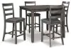 Ashley Furniture D383-223 Bridson - Square Counter TBL Set (Set of 5) - Gray