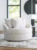 Ashley Furniture PC5910621 Cuddle Plush - Oversized Swivel Accent Chair - Arctic