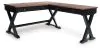 Ashley Furniture H664/34/34R/01A/70 Wildenauer - 4 Pc. - Home Office Desk And Return, Swivel Desk Chair, Bookcase - Brown / Black