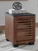 Ashley Furniture T737-7 Kallari - Chair Side End Table - Warm Brown / Black