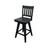 Intercon BS-BS-280W-BLK-K24 Wooden Barstool With Slat Back - Black