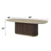 ACME DN07000 ACME DN07000 Clayten - Dining Table With Natural Marble Top - Natural Top & Brown Oak