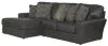 Jackson Furniture Industries 4378/42/75-28 Jackson Furniture Industries 4378/42/75-28 Denali - 2 Piece Italian Leather Match Sofa Chaise With Left Side Facing Chaise - Steel