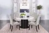 CoasterEssence 115490-S5S Sherry - 5 Piece Round Marble Top Dining Table Set - Sand