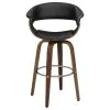 CoasterEssence 100205 Zion - Upholstered Swivel Bar Stool - Walnut And Black