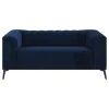 CoasterEssence 509211-S3 Chalet - 3 Piece Upholstered Tuxedo Arm Tufted Sofa Set - Blue