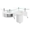 Coaster Fine Furniture 703400 Buckley - 3 Piece Coffee Table And Stools Set - White High Gloss