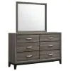 CoasterEveryday 212423M Watson - 6-Drawer Dresser With Mirror - Gray Oak