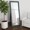 Coaster Fine Furniture 960962 Windrose - Tempered LED Standing Mirror - Black